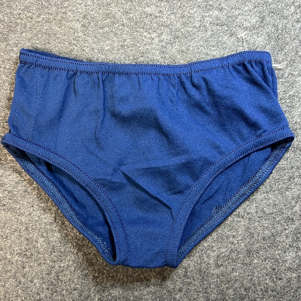 Mid-Rise Cheer/Dance Brief. C/M (8-10) Navy NWOT